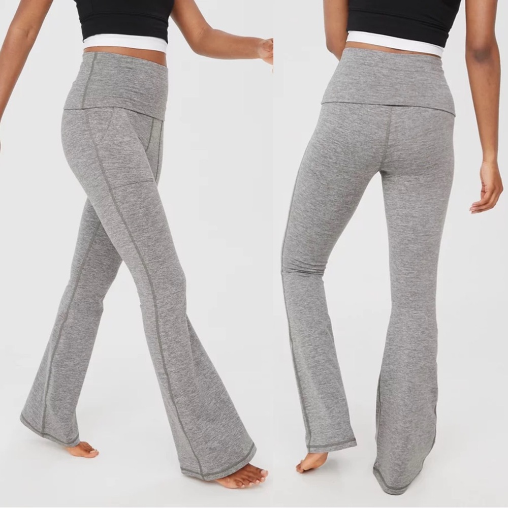 OFFLINE By Aerie The Hugger High Waisted Foldover Flare Leggings